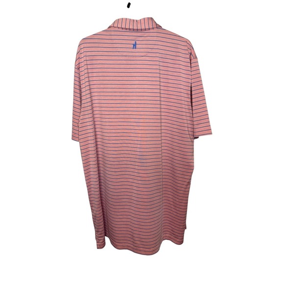 Johnnie-O Mens Polo Shirt Striped Golf Casual Short Sleeve Pink Blue - Picture 3 of 3